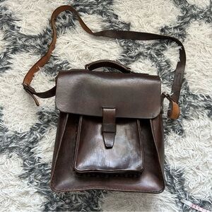 Vintage Brown Leather Messenger Bag